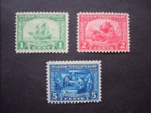 1920 #548, 549, 550 Pilgrim Tercentenary Issues  MNH OG VF #4 CV $97.50