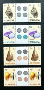 St. Helena #356-9 Marine Life - MNH gutter pairs