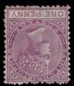 ST KITTS-NEVIS - St Christopher QV SG2w, 1d magenta, UNUSED. Cat £180. WMK INV