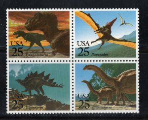 2422 - 2425 * PREHISTORIC ANIMALS  *   U.S. Postage Stamp Block Of 4 MNH