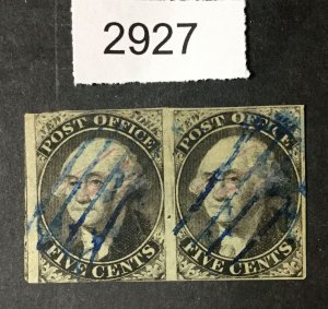 MOMEN: US STAMPS #9X1 PAIR  USED $1,450 LOT #2927