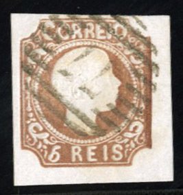 Portugal #9 Cat$70, 1856 5r brown, used