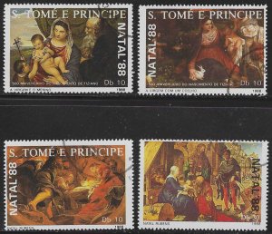 Sao Tome and Principe #850a-850d (1988), CTO compl. set, cat. $8.00