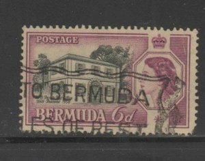 BERMUDA #168  1959  6p  QEII  & PETOT POST OFFICE    F-VF  USED  a
