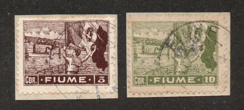 FIUME - Sc# 42 & 43 Used on piece - Signed          /          Lot 0824093