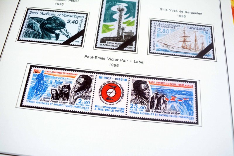 COLOR PRINTED TAAF: FRENCH ANTARCTICA 1955-2010 STAMP ALBUM PAGES (104 il.pages)