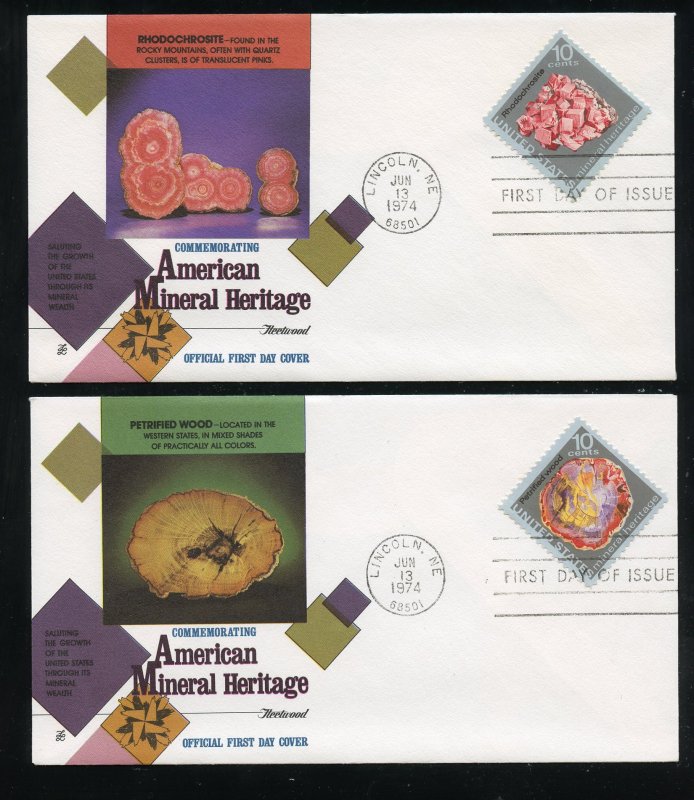 US 1538-1541 Mineral Heritage Issue set of 4 UA Fleetwood cachet FDC