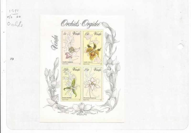 VENDA - 1981 - Orchids - Perf Souv Sheet - Mint Light Hinged