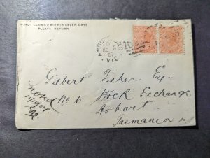 1907 Australia Cover Abbotsford Victoria to Hobart Tasmania