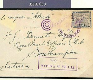 Colombia Panama *FUERA DE VALIJA*Colon Maritime RMSP SS Atrato Cover 1894 MS1053