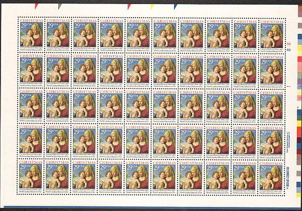 US #2789 Mint Sheet Madonna & Child christmas