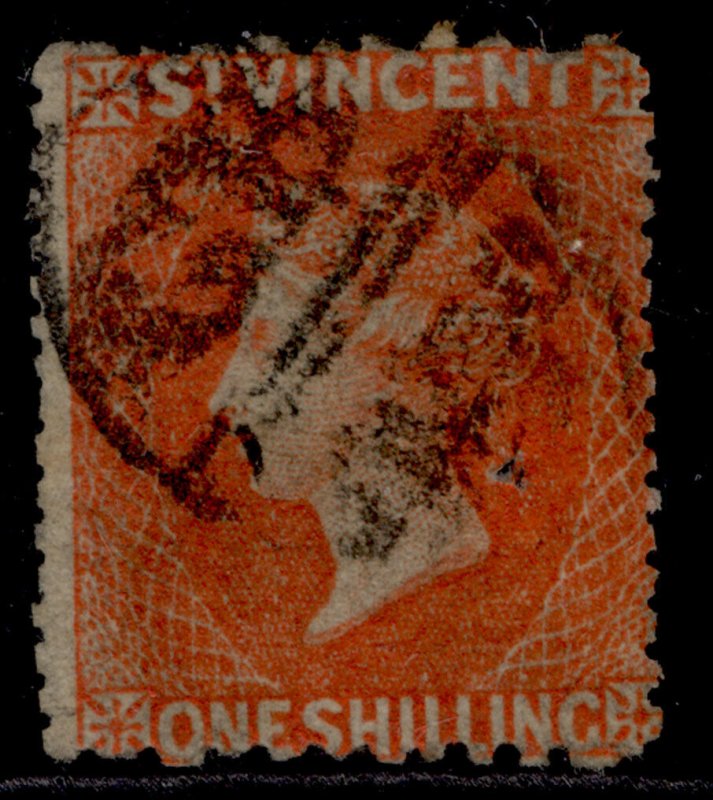 ST. VINCENT QV SG24, 1s vermilion, USED. Cat £85.