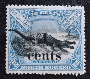 1904-05 NORTH BORNEO 4c surcharge 12c MH SG#149 NB4104 