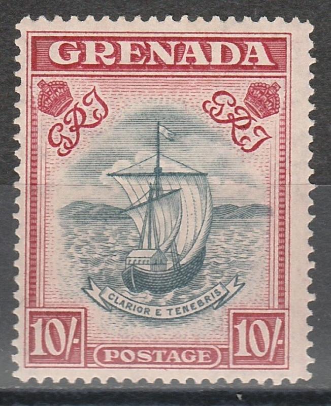 GRENADA 1938 SHIP 10/- NARROW PERF 14