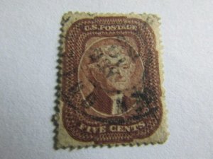US Stamp,Scott #29 Jefferson 5c Used CV $340.00,Year Issued 1859, w/APS Certifi.