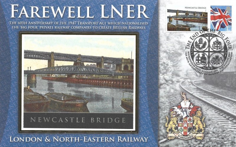 Benham Silk FDC: Farewell LNER: Newcastle Bridge: 2007