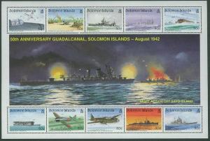 Solomon Isl SC# 728 50th Anniv. Battle of Guadalcanal MNH