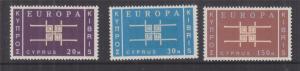 CYPRUS, 1963 Europa set of 3, mnh..