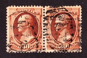 US 217 30c Hamilton Used Pair XF appr SCV $260