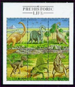 UGANDA SHEET DINOSAURS DINOSAURES