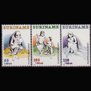 SURINAM 1990 - Scott# B377-9 Easter Set of 3 NH