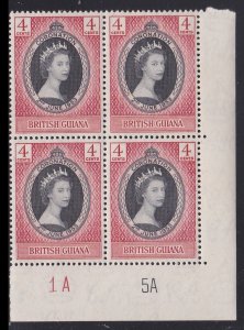 British Guiana 252, MNH Block of 4 - Coronation Issue