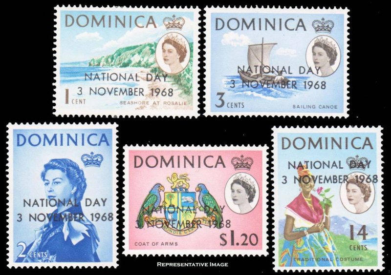 Dominica Scott 228-232 Mint never hinged.