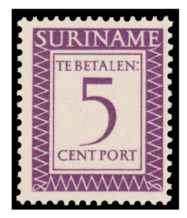 SURINAME 1956  PORT STAMP. SCOTT # J50. UNUSED.