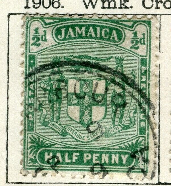 JAMAICA; 1906 early Ed VII issue used 1/2d. value