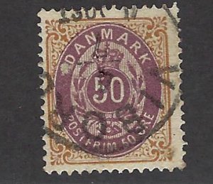 Denmark SC#33 Used F-VF SCV$37.50...Worth a Close Look!