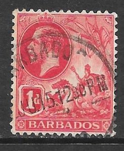 Barbados 118: 1d George V, used, F-VF