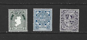 IRELAND - 1940 THREE DEFINITIVE STAMPS - SCOTT 109, 111 AND 115 - MNH