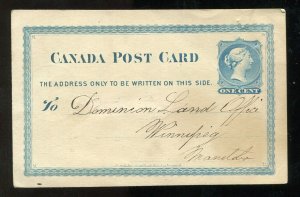 3519 - WINNIPEG 1883 Receiver on Postcard from MOUNTAIN CITY (Selkirk)