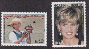 Bolivia # 1023-1024, Diana, Princess of Wales, NH, 1/2 Cat.