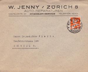 Switzerland 1932 Zurich Advertising Corner card W. Jenny  VF