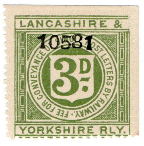 (I.B) Lancashire & Yorkshire Railway : Letter Stamp 3d