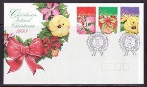 Christmas Is., Scott cat. 413-415. Tree Flowers-Christmas. First day cover. ^