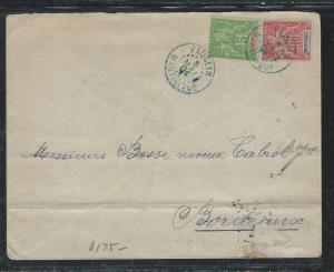 MARTINIQUE FRENCH COLONY (P2612B) 1904 5C+10C SAGE VAUGHLIN TO FRANCE