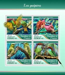 Guinea - 2017 Bee-eater Birds - 4 Stamp Sheet - GU17410a