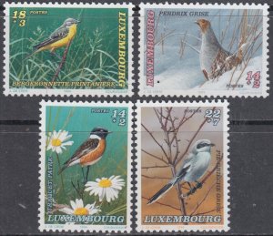 LUXEMBOURG Sc# B391-4 CPL MNH SET of 4 - VARIOUS ENDANGERED BIRDS