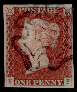 GB QV SG8, 1d red-brown BLACK MX PLATE 26, USED. Cat £65. FF