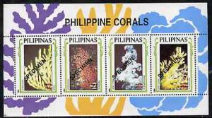 Philippines 1994 Coral perf souvenir sheet overprinted SP...