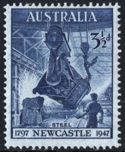 Australia SC#208 3½d Pouring Steel (1947) MHR