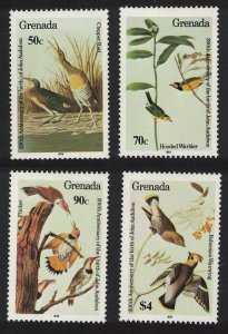 Grenada Rail Warbler Flicker Waxwing Merlin Birds Audubon 4v 1985 MNH