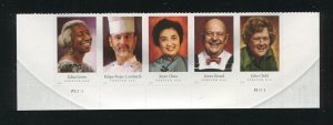 4922 - 4926 Celebrity Chefs Forever Stamp Strip MNH