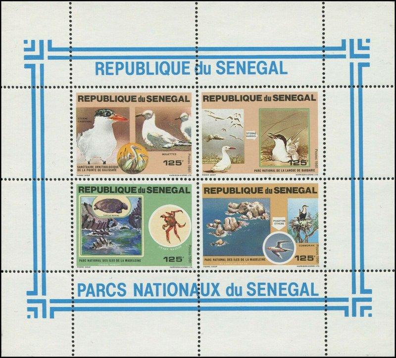 Senegal 1981 Sc 545 Bird Cormorant Tern Tortoise CV $22.50