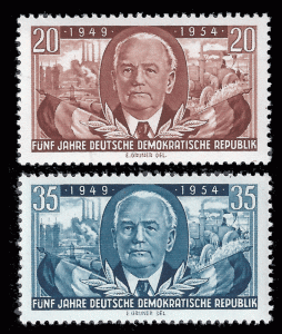 Germany, DDR 1954 Sc 224-23 MVLH DDR 5th anniversary