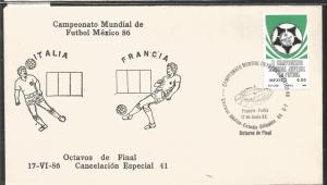 J) 1983 MEXICO, ITALY-FRANCE, BALL, SPECIAL CANCELLATION, II WORLD YOUTH FOOTBAL