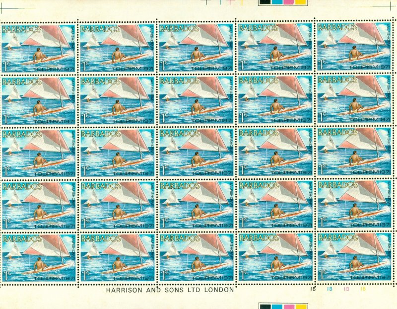 R66-0013 BARBADOS 357 MH SHEET OF 25  BIN $5.00 (2)