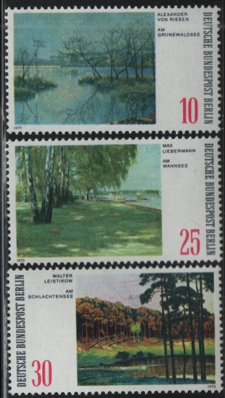 BERLIN 9N328,9N329,9N330 VF MNH PAINTINGS OF BERLIN LAKES